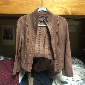 Bebe Tan Twisted Faux Leather Jacket Size S